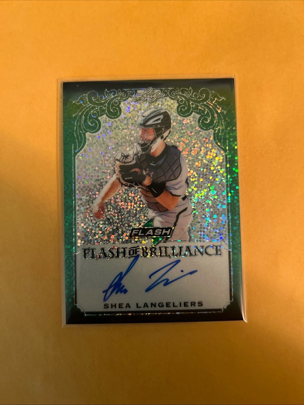 SHEA LANGELIERS 2019 LEAF FLASH of BRILLIANCE AUTOGRAPH 10/15 BRAVES